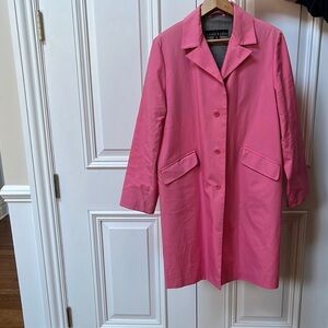 Anne Klein Women Knee Length Trench Coat Pink